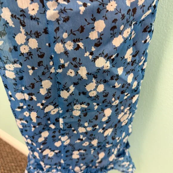 Majorelle quincy midi dress in blue ditsy size xs - Picture 5 of 10